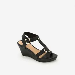 Giày Sandal Cao Đế Xuồng - Màu Đen - SDX 0402