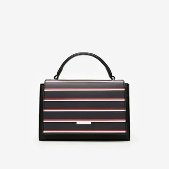 Túi Xách Tay Dạng Hộp - Sọc Trắng Đỏ