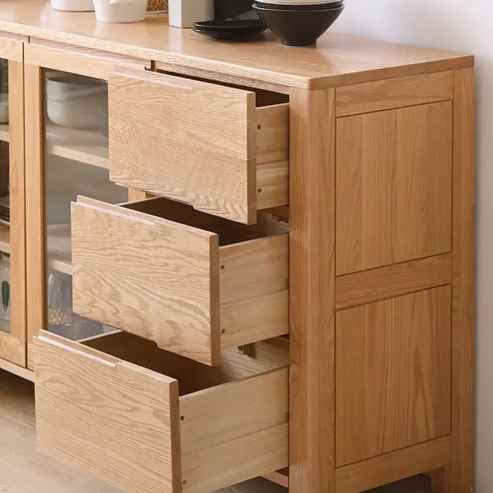 Tủ bếp gỗ tự nhiên thiết kế đa năng đẹp hiện đại