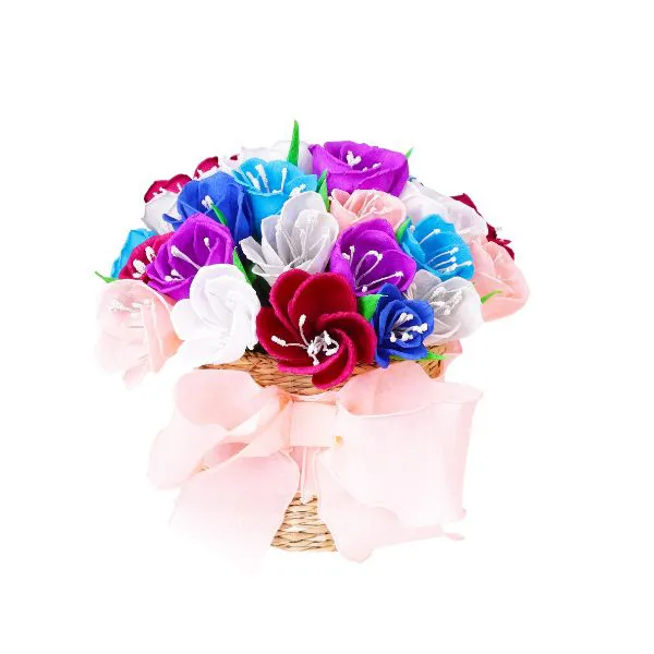 Giỏ hoa hồng đa sắc